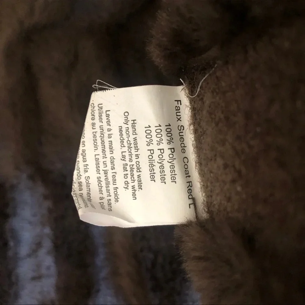 Red dog Faux Suede Coat Large